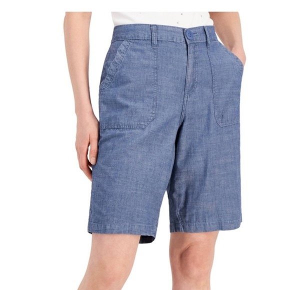 Karen Scott Utility Pocket Cotton Shorts NWT - Picture 1 of 3